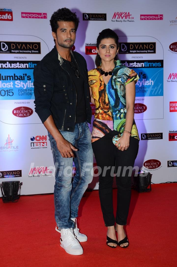 RaQesh Vashisth and Ridhi Dogra pose for the media at HT Style Awards 2015