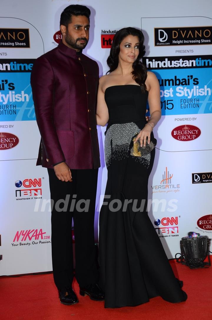 Abhishek Bachchan and Aishwarya Rai Bachchan at HT Style Awards 2015