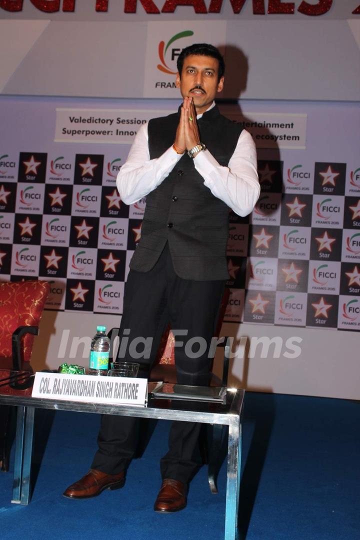 Rajvardhan Singh Rathore was at FICCI Frames 2015 Day 3