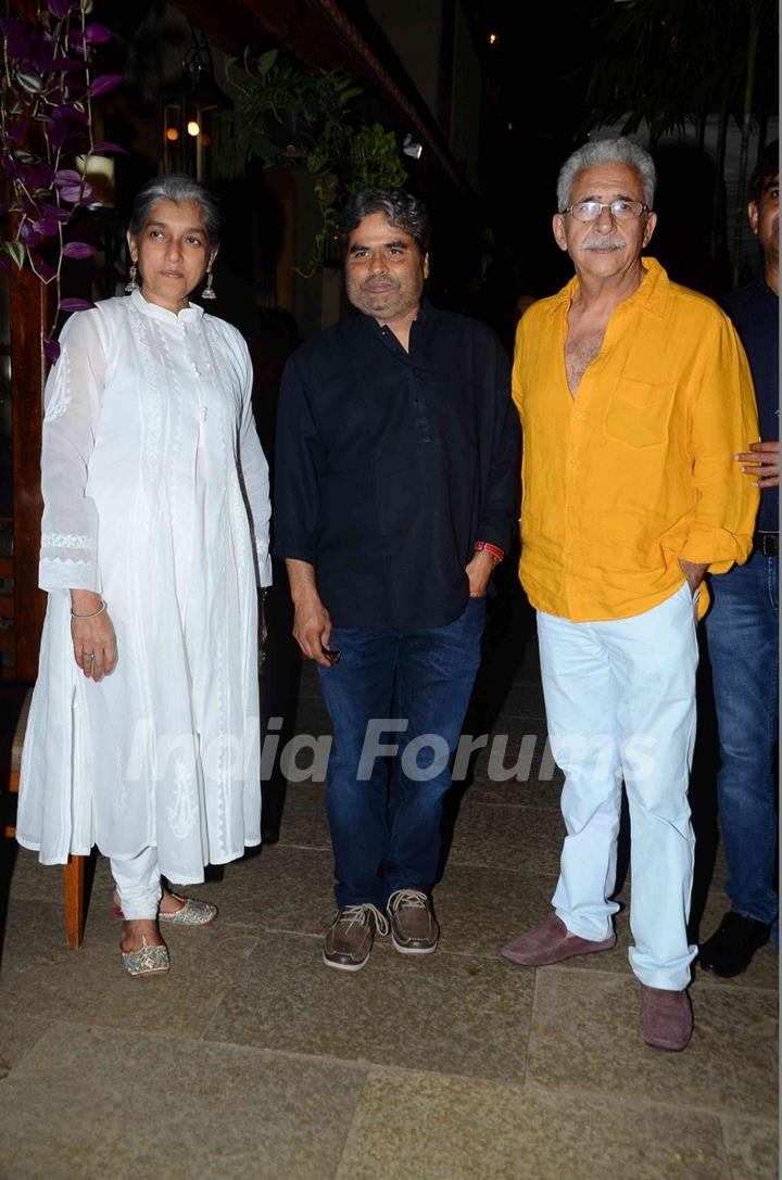 Naseeruddin Shah and Ratna Pathak with Vishal Bharadwaj at the Success Bash of Hunterrr