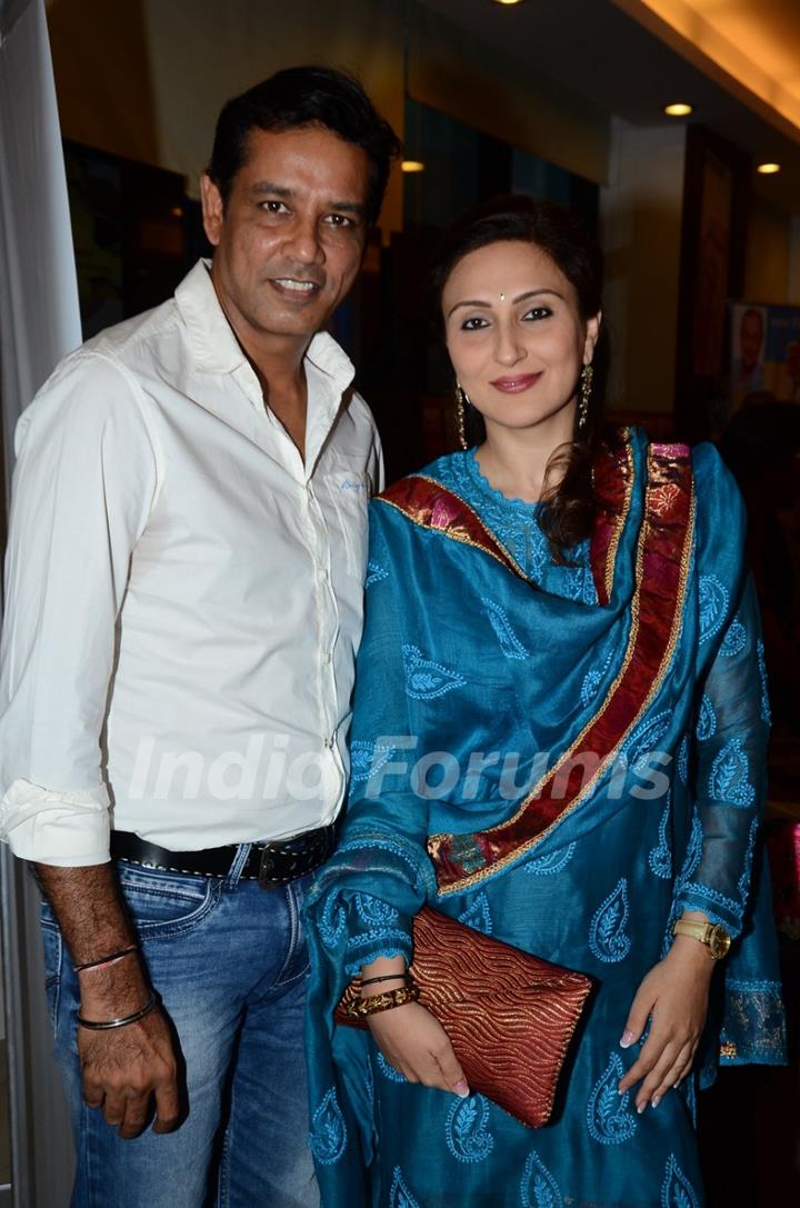 Anup Soni and Juhi Babbar pose for the media at Launch of the Book Great Grandma's Kitchen Secret