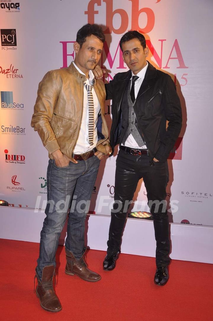 Meet Brothers pose for the media at Femina Miss India Finals Red Carpet