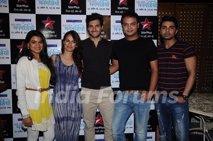 Team poses for the media at the Launch of Dosti.. Yariyaan.. Manmarzian