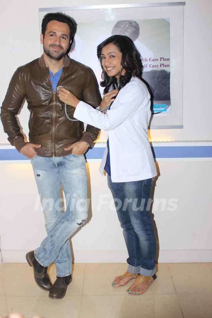 Emraan Hashmi and Abigail Jain pose for the media at the Promotions of Mr. X on Zindagi Wins