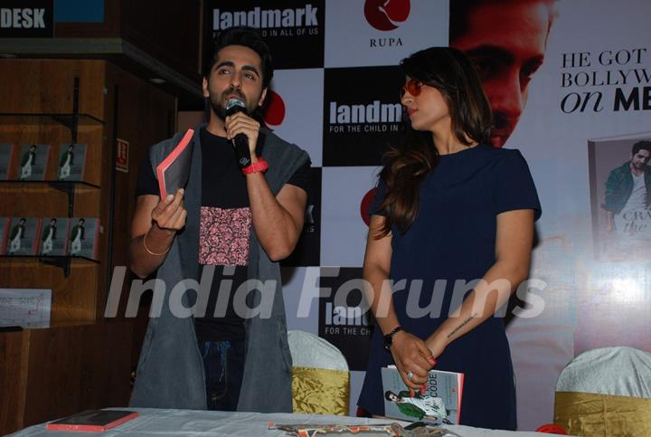Ayushmann Khurrana interacts with the audience at the Launch of the Book Cracking The Code