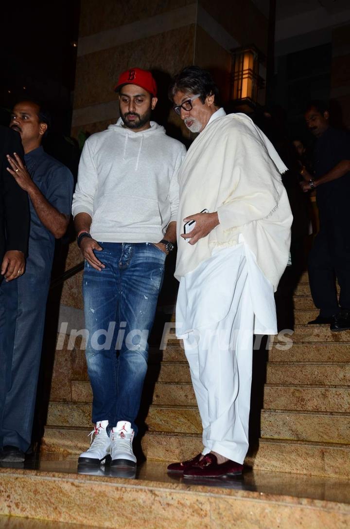 Amitabh Bachchan and Abhishek Bachchan were snapped at the Red Carpet of 'Mijwan-The Legacy'