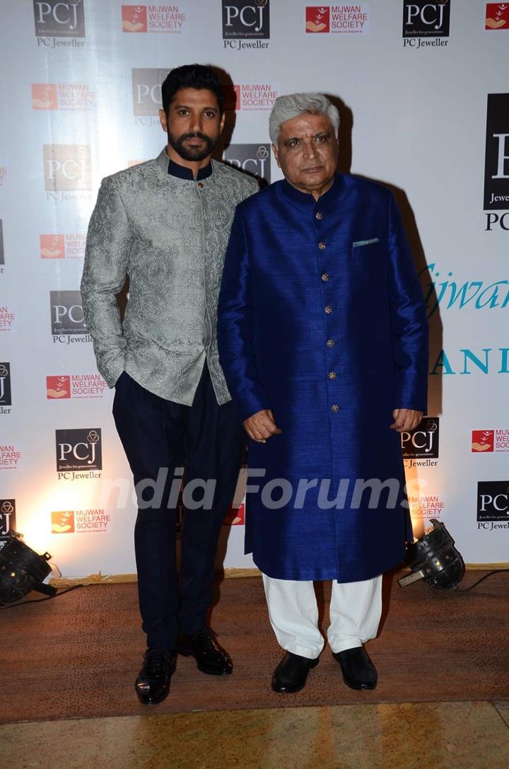 Farhan and Javed Akhtar at 'Mijwan-The Legacy'