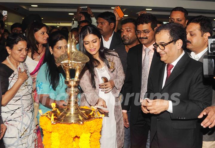 Kajol lights the lamp at the Inauguration of Surya Mother & Child Care Hospital