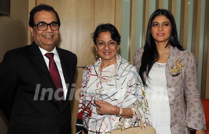 Kajol and Tanuja pose for the media at the Inauguration of Surya Mother & Child Care Hospital