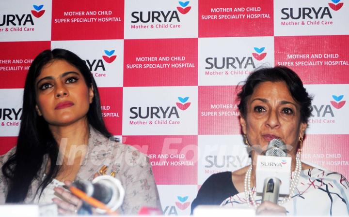 Tanuja interacts with the audience at the Inauguration of Surya Mother & Child Care Hospital