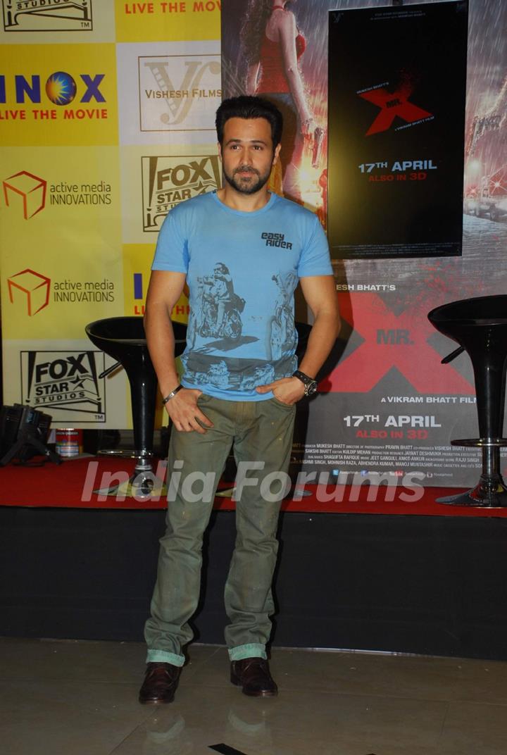 Emraan Hashmi poses at promotions of his upcoming movie Mr. X