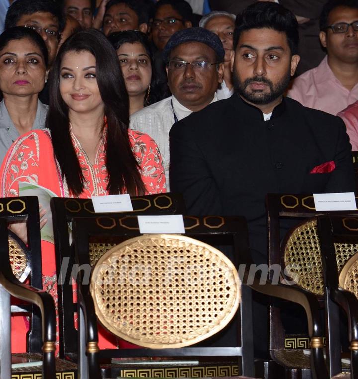 Aishwarya Rai Bachchan and Abhishek Bachchan snapped at Padma Awards 2015