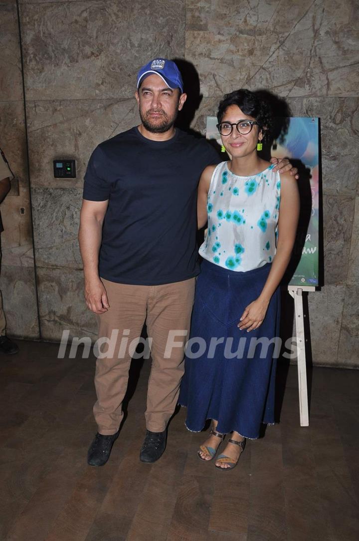 Aamir Khan and Kiran Rao at Special Screening of Margarita, with a Straw