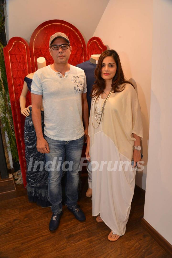 Atul Agnihotri with his wife at Avinash Punjabi Store Launch