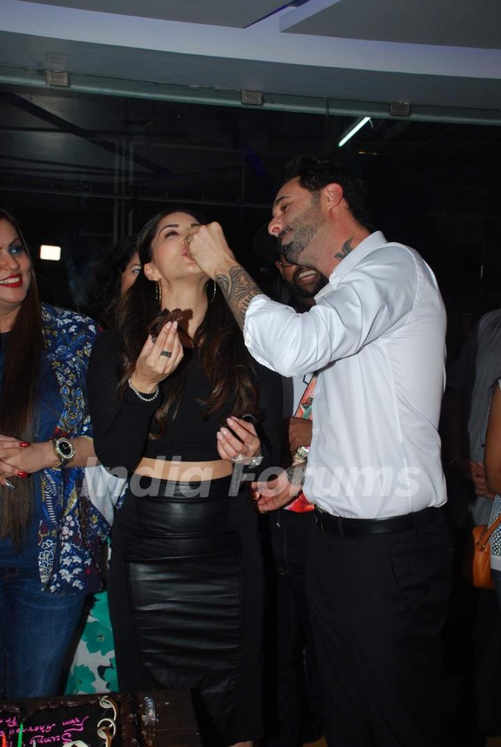 Sunny Leone sharing moment with Daniel Weber at the Special Screening of Ek Paheli Leela