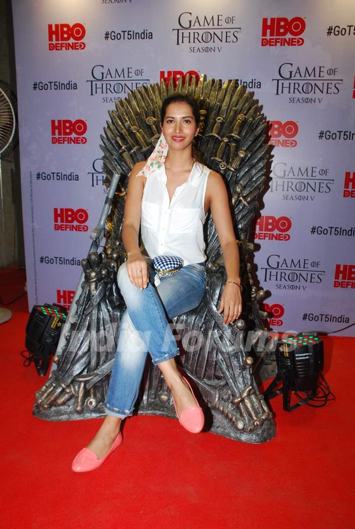 Manasvi Mamgai poses for the media at the Special Screening of Game of Thrones Season 5