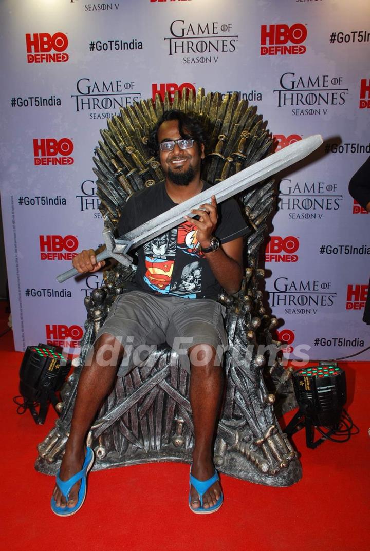 Ashish Shakya poses at Special Screening of Game of Thrones Season 5