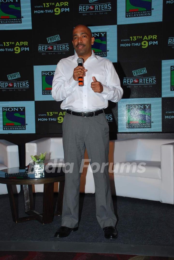 Nachiket interacts with media at the Launch of Sony TV 'Reporters'