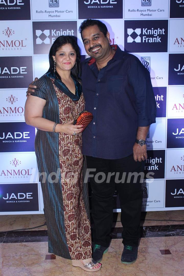 Shankar Mahadevan and his wife at a Show by Anmol Jewellers