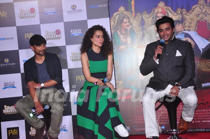 TWMR team interacts at Tanu Weds Manu Trailer Launch