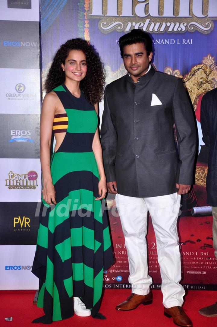 Kangana Ranaut and R. Madhavan at Tanu Weds Manu Trailer Launch