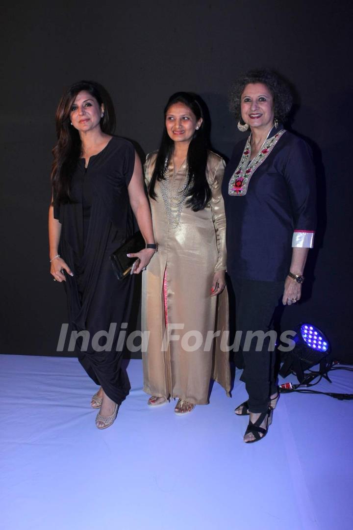 Meher Castelino poses with guests at Chrysalis Fashion Show