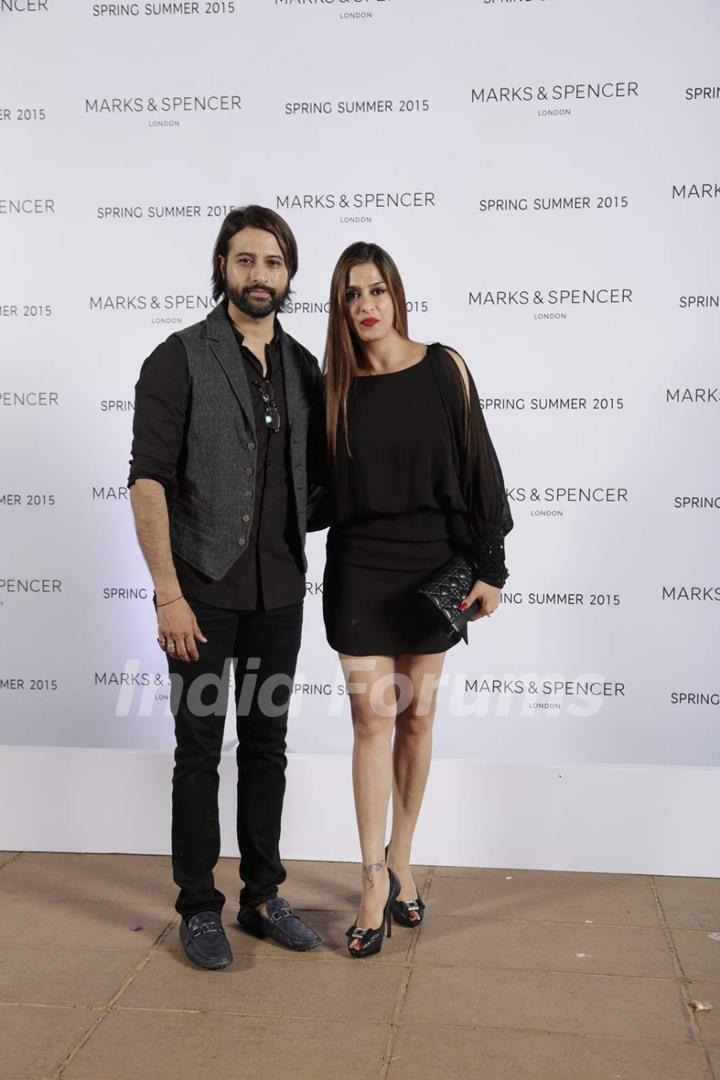 Apurva Agnihotri and Shilpa Saklani pose for the media at Marks & Spencers 2015 Collection Launch