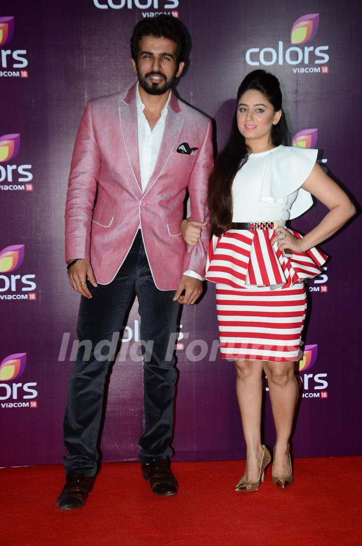 Jay Bhanushali and Mahhi Vij at Color's Party