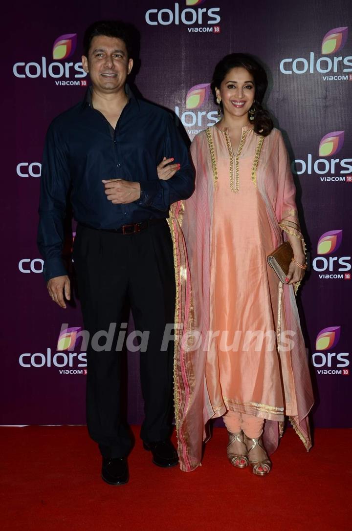 Madhuri Dixit with Her Husband at Color's Party