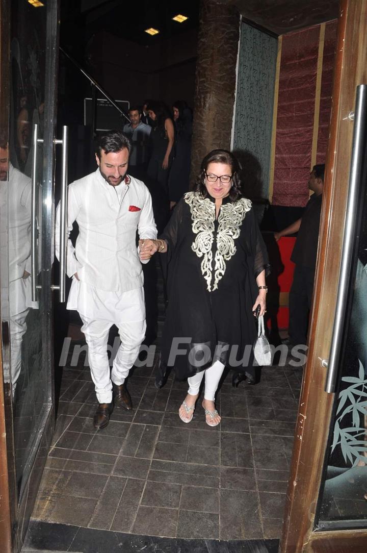 Saif Ali Khan with Babita Kapoor at her Birthday