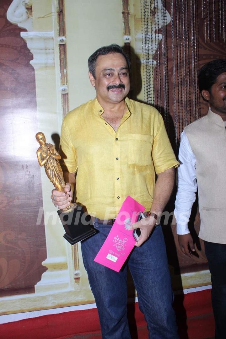 Sachin Khedekar poses for the media at Sankruti Kala Darpan Marathi Awards