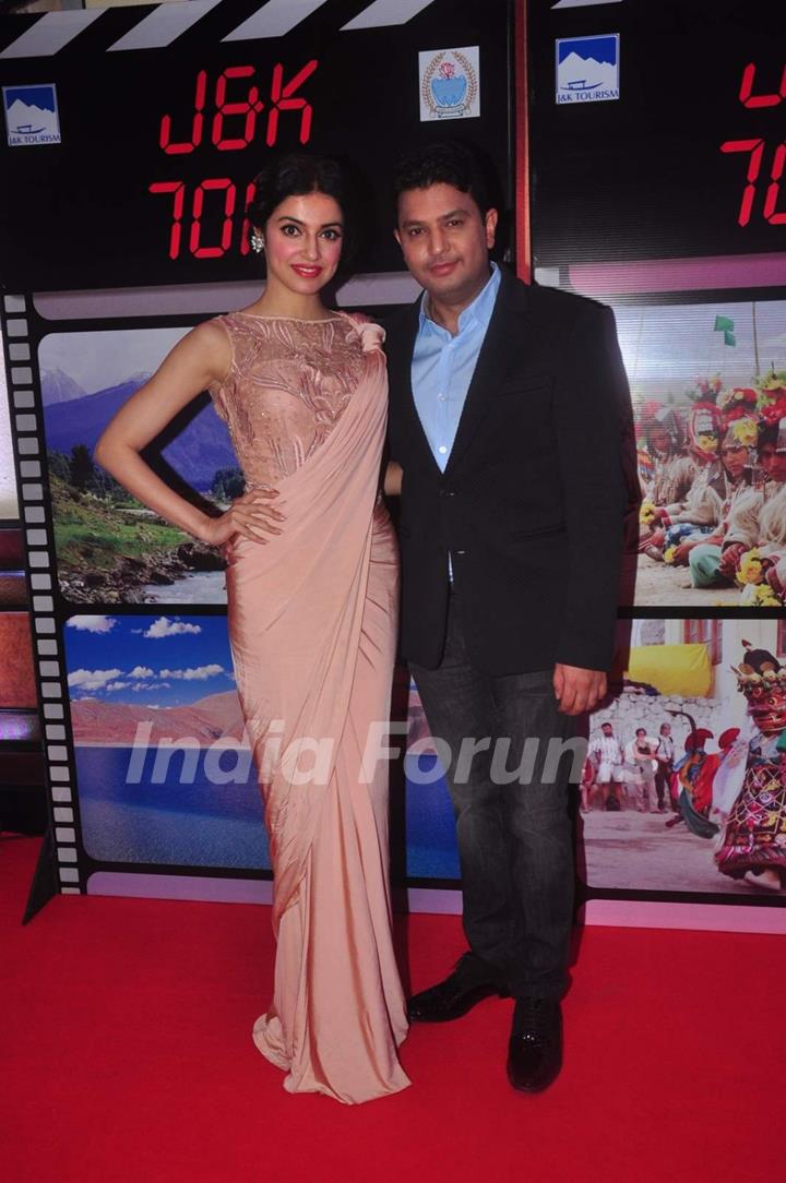 Divya Khosla and Bhushan Kumar at J & K Bash