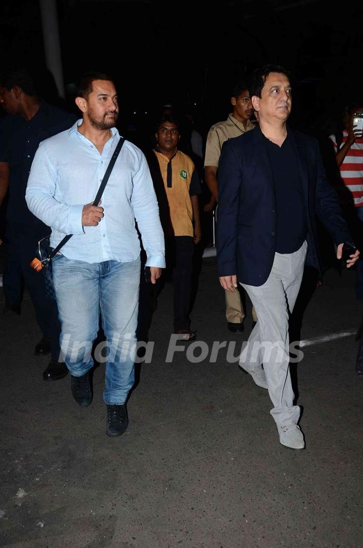 Aamir Khan and Sajid Nadiadwala Snapped at Airport