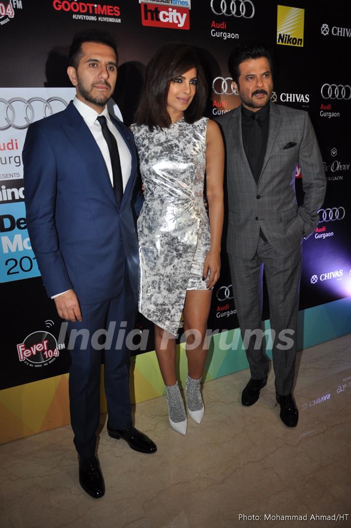 Ritesh Sidhwani, Anil Kapoor and Priyanka Chopra at Hindustan Times Delhi's Most Stylish 2015