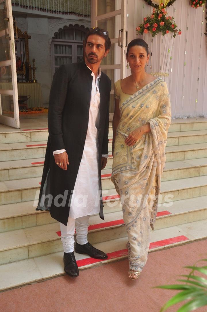 Arjun Rampal and Mehr Jesia Rampal attends Abhishek Kapoor and Pragya Yadav Wedding