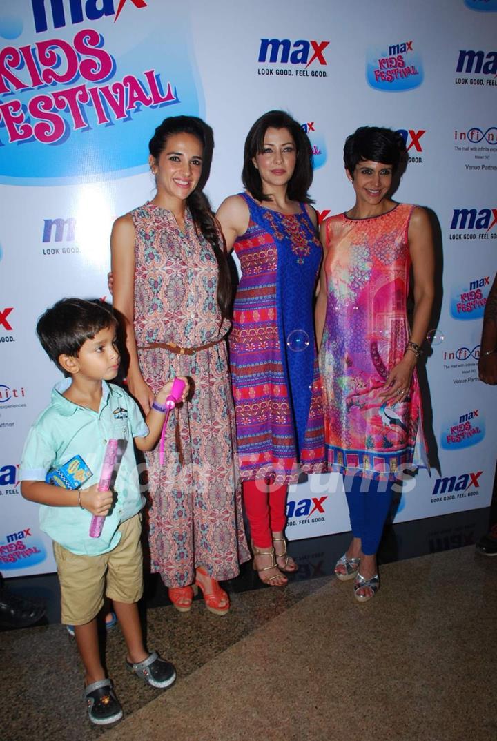Tara Sharma, Aditi Gowitrikar and Mandira Bedi at Max Kids Fashion Show