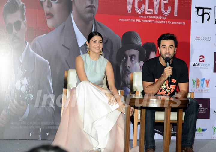 Ranbir Kapoor interacts with the audience at the Promotions of Bombay Velvet in Delhi