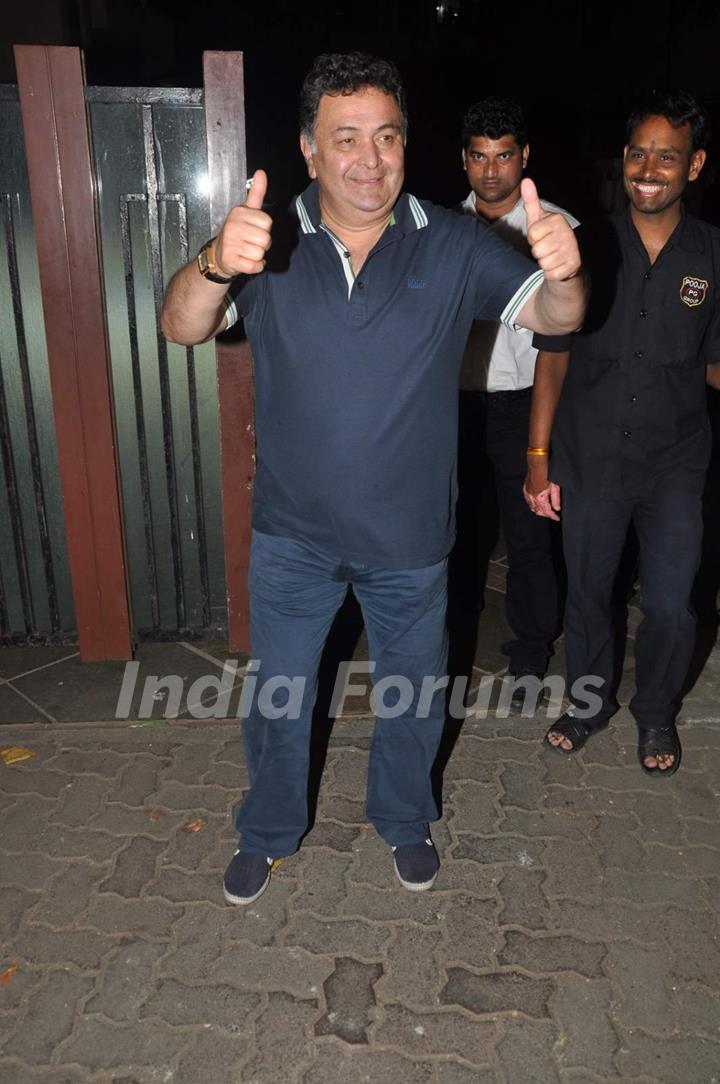 Rishi Kapoor at Ranbir's Bash for Bombay Velvet