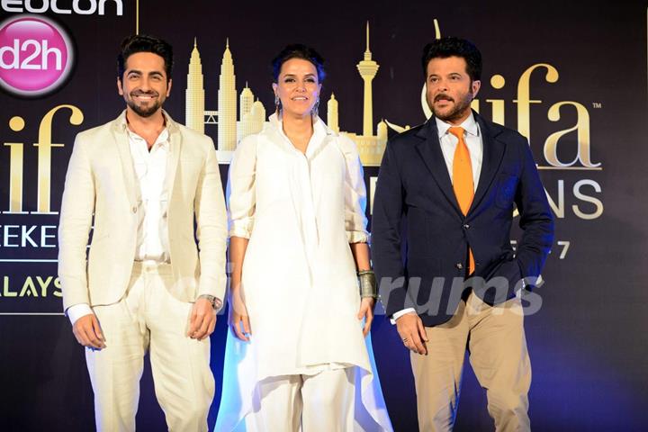 Celebs pose for the media at IIFA Malaysia Press Meet