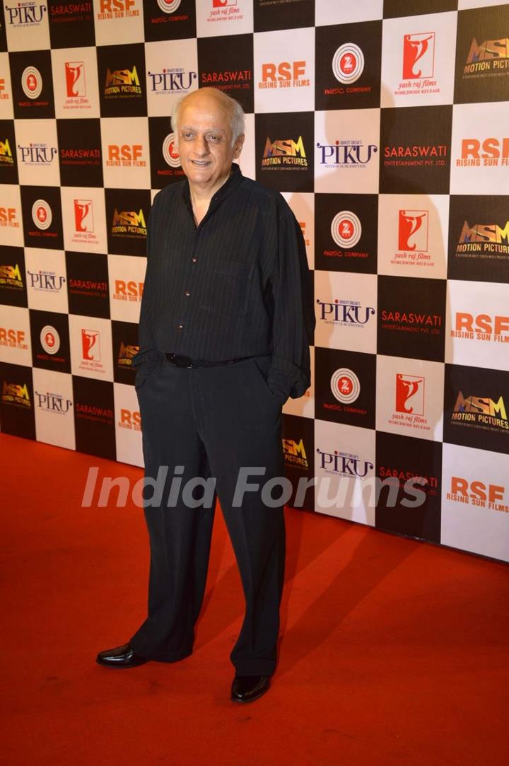 Mukesh Bhatt poses for the media at the Success Bash of Piku