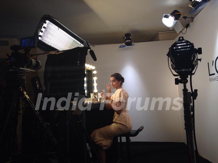 Sonam Kapoor prepares before leaving for Cannes Film Festival 2015