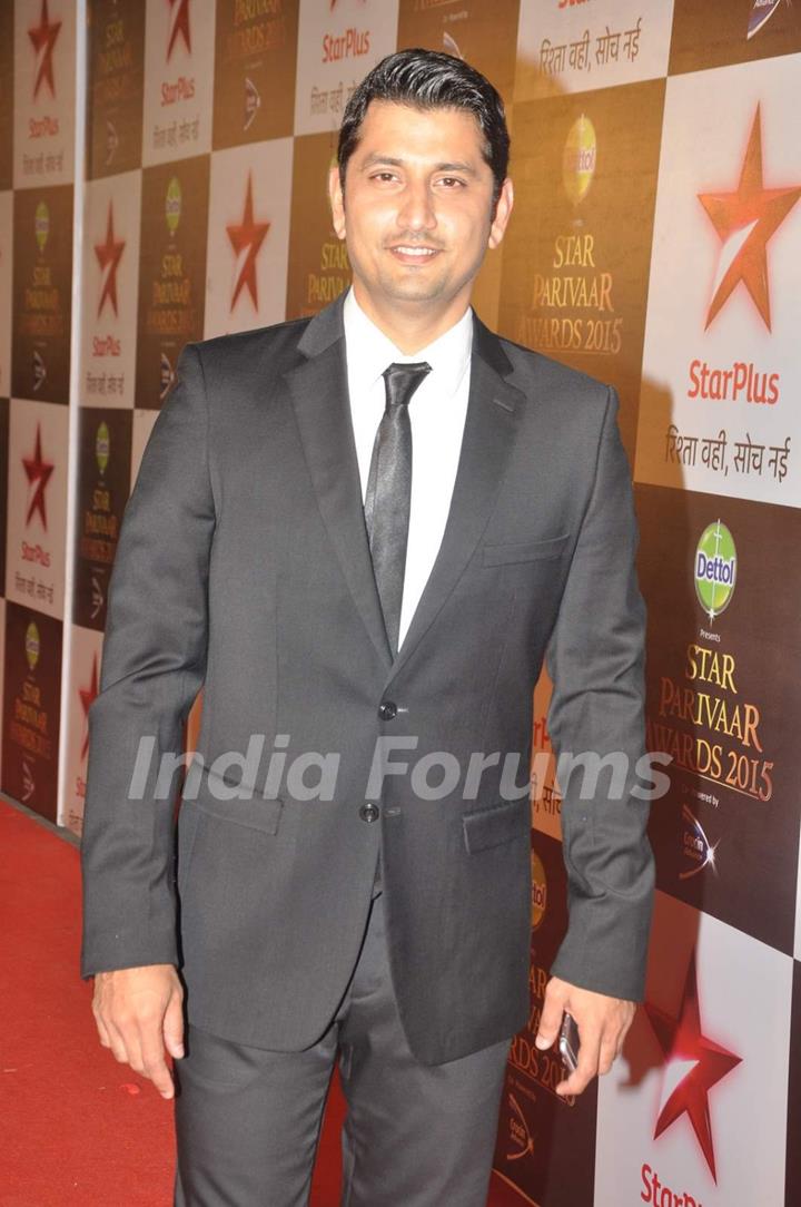 Marzi Pestonji poses for the media at Star Parivaar Awards 2015