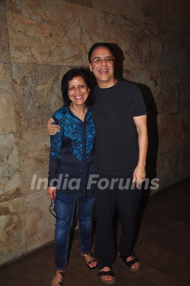 Vidhu Vinod Chopra with a Friend at Special Screening of Tanu Weds Manu Returns