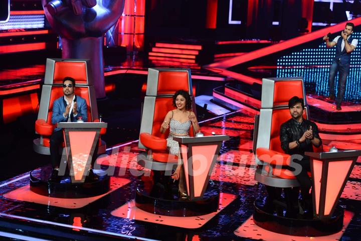 The Judges 'Sunidhi, Himesh and Mika' at Voice India Launch