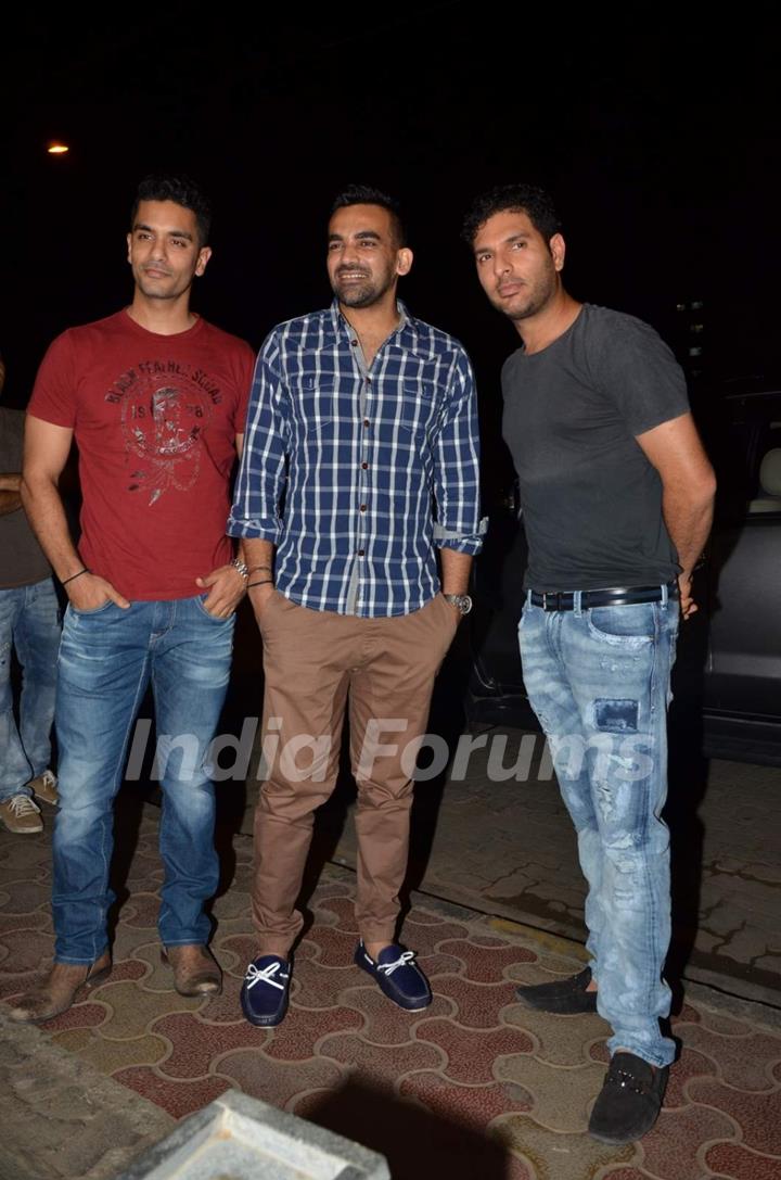 Angad Bedi, Zaheer Khan and Yuvraj Singh at Mukesh Chhabra’s Birthday Bash