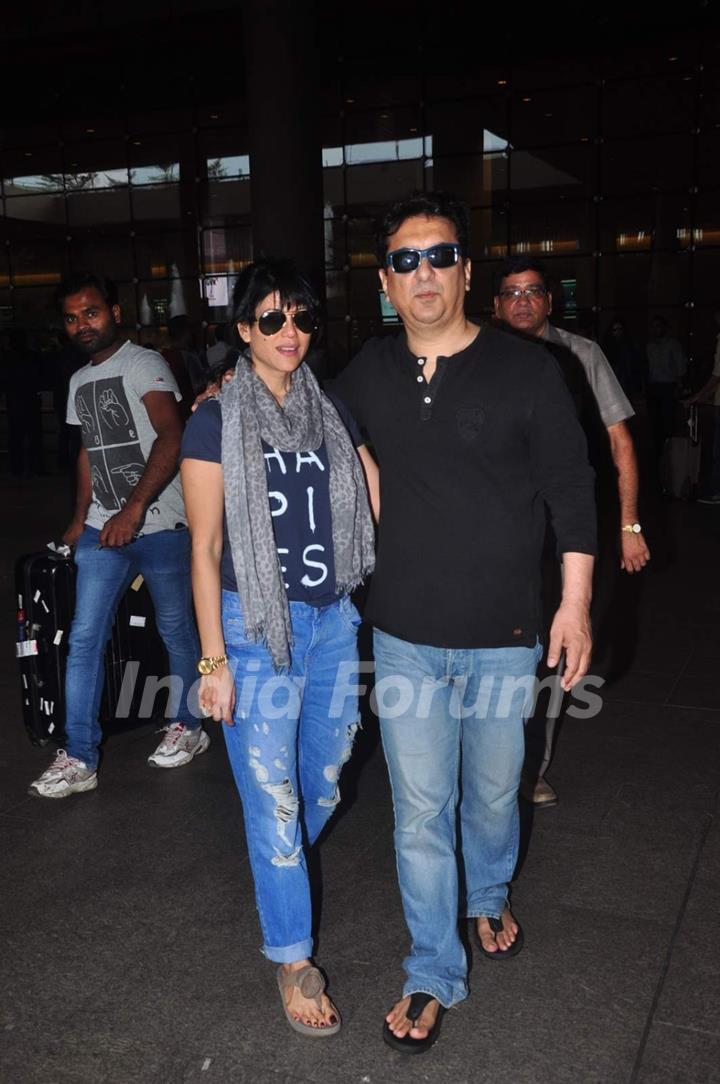 Sajid Nadiadwala With His Wife Returns From AIBA