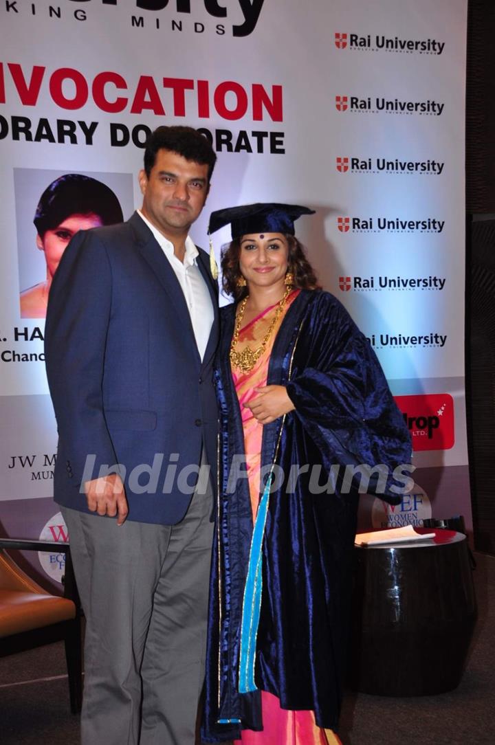 Siddharth Roy Kapur and Vidya Balan at Convocation Ceremony