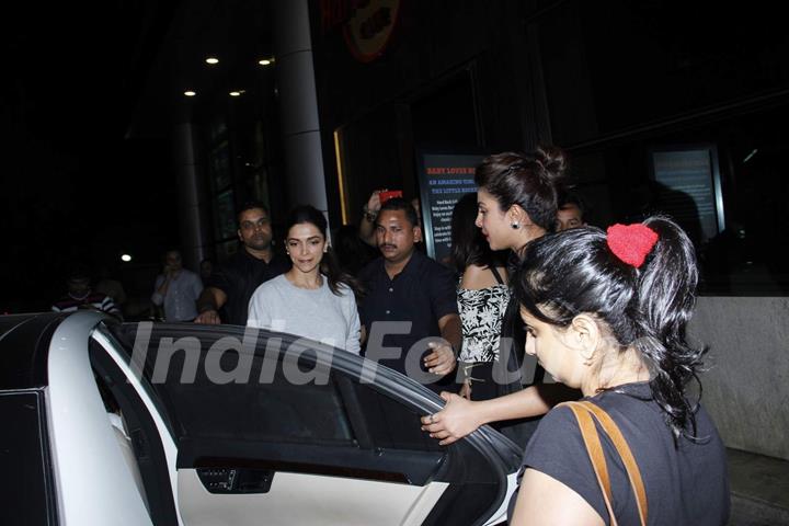 Deepika and Priyanka  Snapped at Hard Rock Cafe