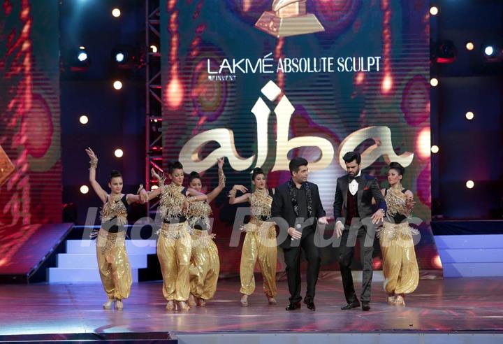 The Hosts - Karan Johar and Manish Paul at AIBA Awards