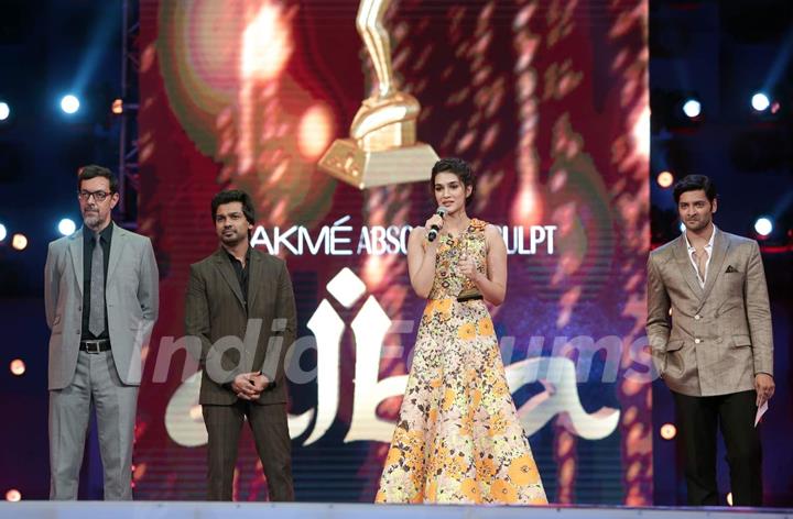 Beautful Kriti Sanon , Ali Fazal, Rajat Kapoor and Nikhil Dwivedi at AIBA Awards